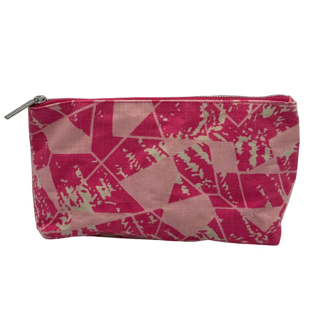 Nordstrom Makeup Bag OS Pink Geometric Preppy Barbiecore Travel Pouch